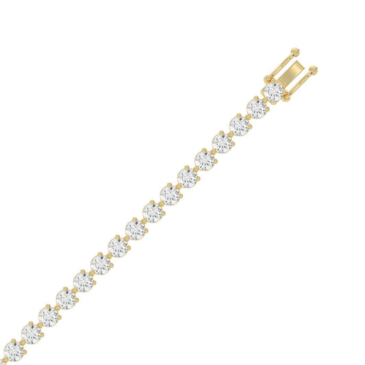 LADIES BRACELET 7CT ROUND DIAMOND 14K YELLOW GOLD