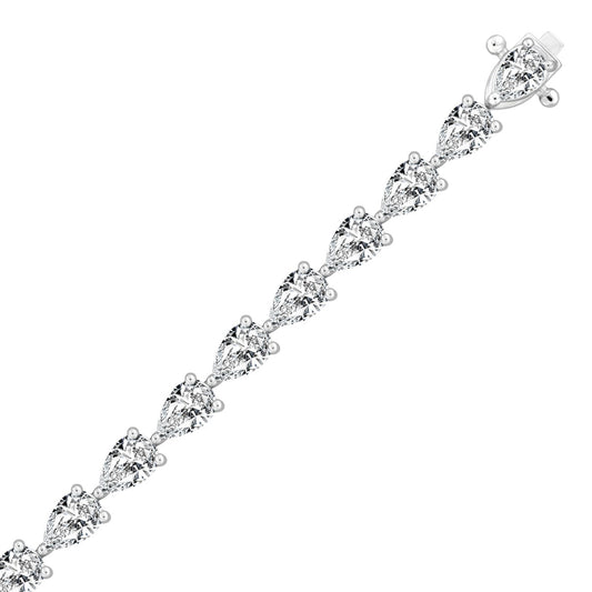 LADIES BRACELET 9CT PEAR DIAMOND 14K WHITE GOLD