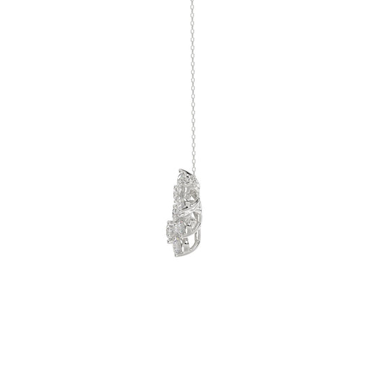 14K WHITE GOLD 2 3/4CT ROUND DIAMOND LADIES NECKLACE