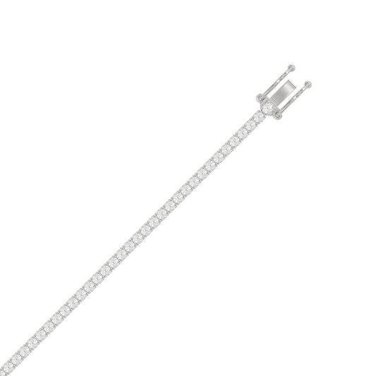 14K WHITE GOLD 3CT ROUND DIAMOND LADIES BRACELET