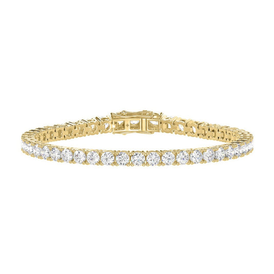 14K YELLOW GOLD 3CT ROUND DIAMOND LADIES BRACELET