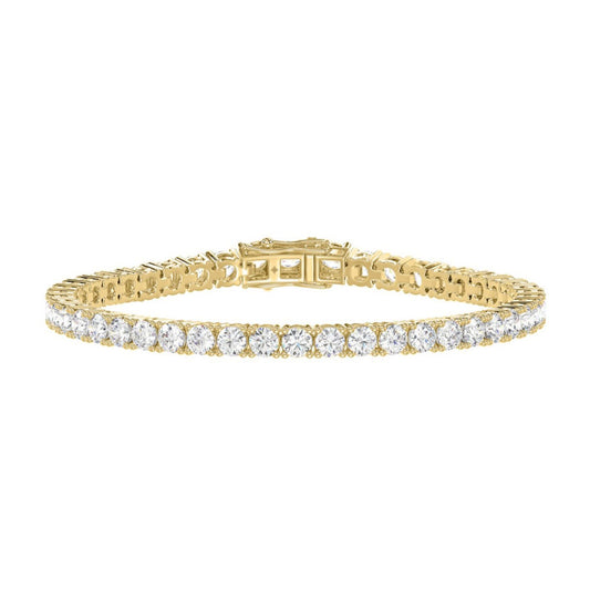 14K YELLOW GOLD 3CT ROUND DIAMOND LADIES BRACELET