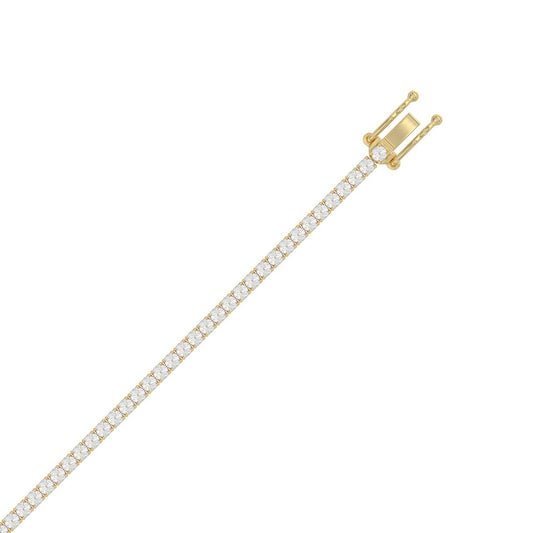 14K YELLOW GOLD 3CT ROUND DIAMOND LADIES BRACELET