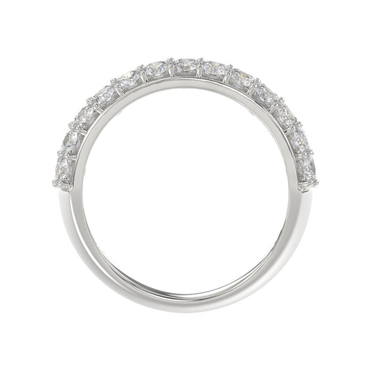 14K WHITE GOLD 2 1/2CT ROUND/EMERALD DIAMOND LADIES BAND