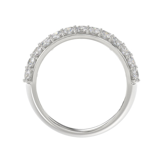14K WHITE GOLD 2 1/2CT ROUND/EMERALD DIAMOND LADIES BAND