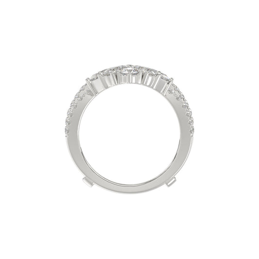 LADIES WRAP RING 2 1/2CT ROUND/PRINCESS/PEAR DIAMOND 14K WHITE GOLD