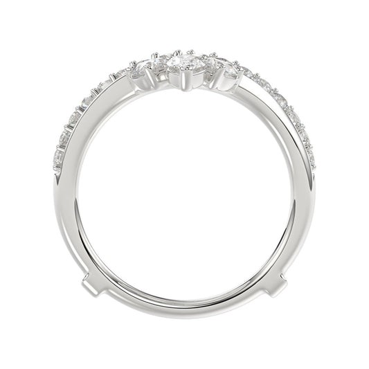 14K WHITE GOLD 1 1/4CT ROUND/PEAR DIAMOND LADIES WRAP RING