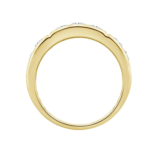MEN'S RING 1 1/2CT ROUND DIAMOND 14K YELLOW GOLD
