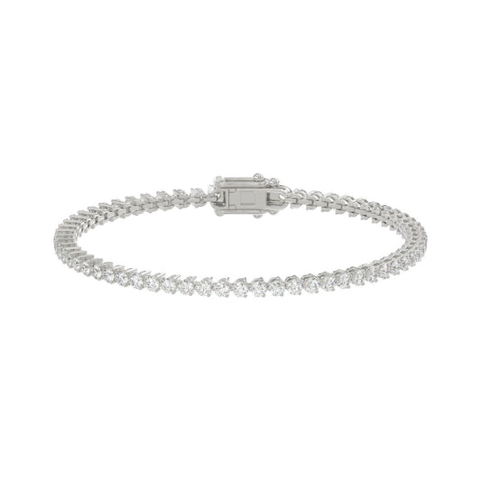 LADIES BRACELET 3CT ROUND DIAMOND 14K WHITE GOLD