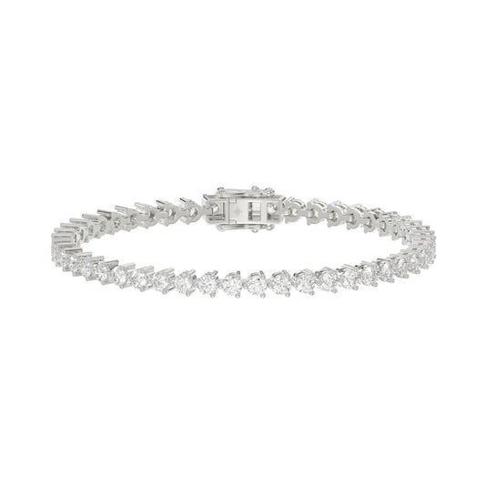 LADIES BRACELET 5CT ROUND DIAMOND 14K WHITE GOLD