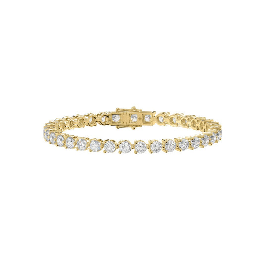 LADIES BRACELET 5CT ROUND DIAMOND 14K YELLOW GOLD