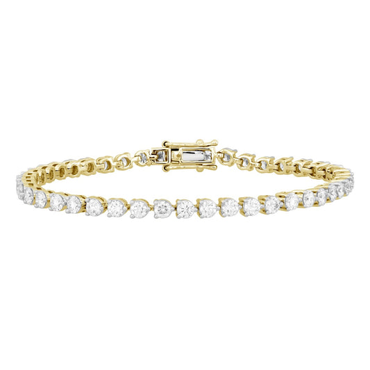 LADIES BRACELET 5CT ROUND DIAMOND 14K YELLOW GOLD