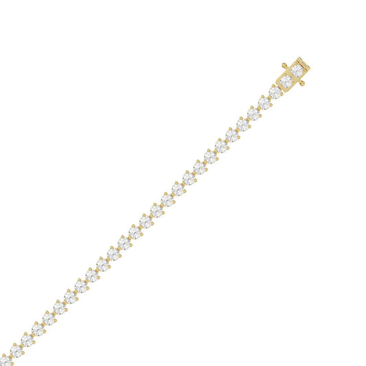 LADIES BRACELET 5CT ROUND DIAMOND 14K YELLOW GOLD