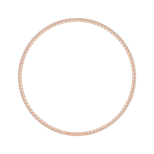 LADIES FLEXIBLE BANGLE 5 1/3CT ROUND DIAMOND 14K ROSE GOLD