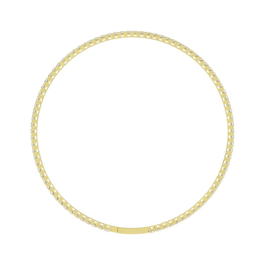 LADIES FLEXIBLE BANGLE 5 1/3CT ROUND DIAMOND 14K YELLOW GOLD