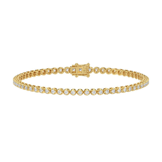 MENS BRACELET 2 1/2CT ROUND DIAMOND 14K YELLOW GOLD