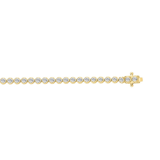 MENS BRACELET 2 1/2CT ROUND DIAMOND 14K YELLOW GOLD