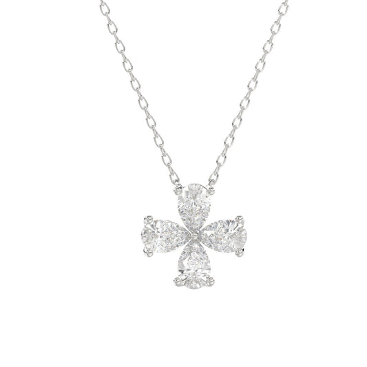LADIES NECKLACE 1CT PEAR DIAMOND 14K WHITE GOLD