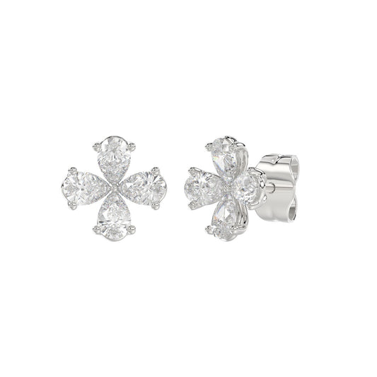 LADIES EARRINGS 1 1/3CT PEAR DIAMOND 14K WHITE GOLD