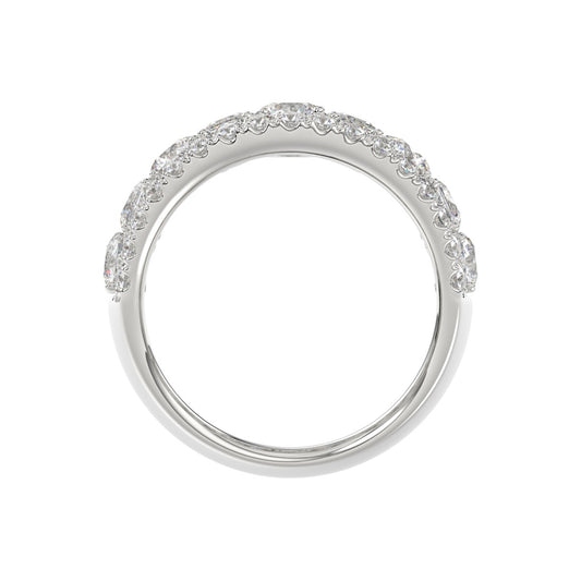 14K WHITE GOLD 5.00CT ROUND/EMERALD DIAMOND LADIES BAND