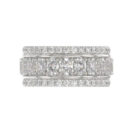 14K WHITE GOLD 2 1/4CT ROUND/OVAL DIAMOND LADIES BAND