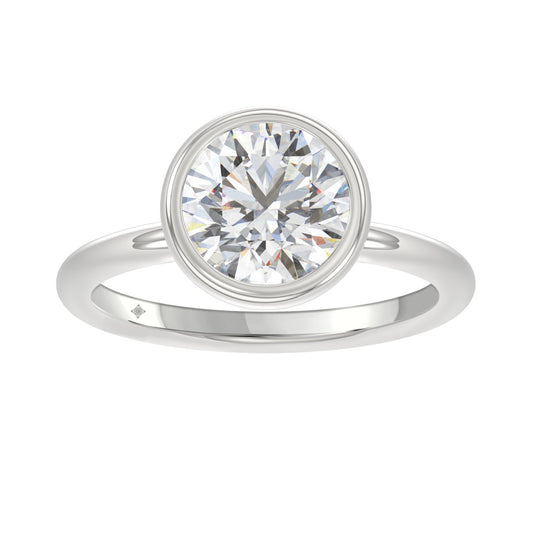 LADIES SOLITAIRE RING 3CT ROUND DIAMOND 14K WHITE GOLD (CENTER STONE ROUND DIAMOND 3CT )