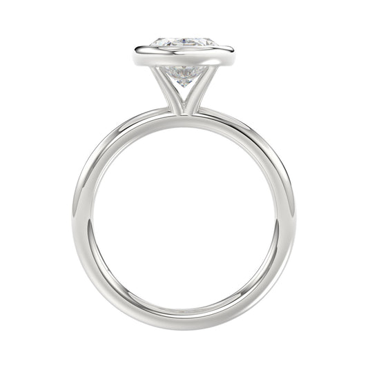 LADIES SOLITAIRE RING 3CT OVAL DIAMOND 14K WHITE GOLD (CENTER STONE OVAL DIAMOND 3CT )