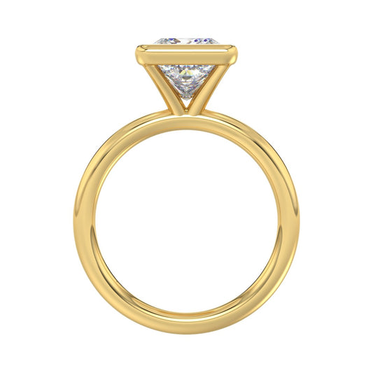 LADIES SOLITAIRE RING 3CT PRINCESS DIAMOND 14K YELLOW GOLD (CENTER STONE PRINCESS DIAMOND 3CT )