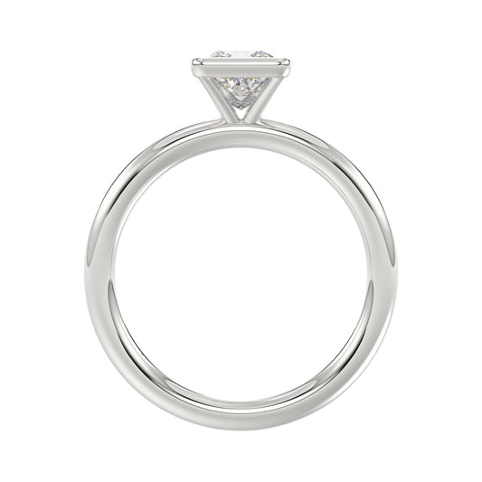 LADIES SOLITAIRE RING 1CT PRINCESS DIAMOND 14K WHITE GOLD (CENTER STONE PRINCESS DIAMOND 1CT )