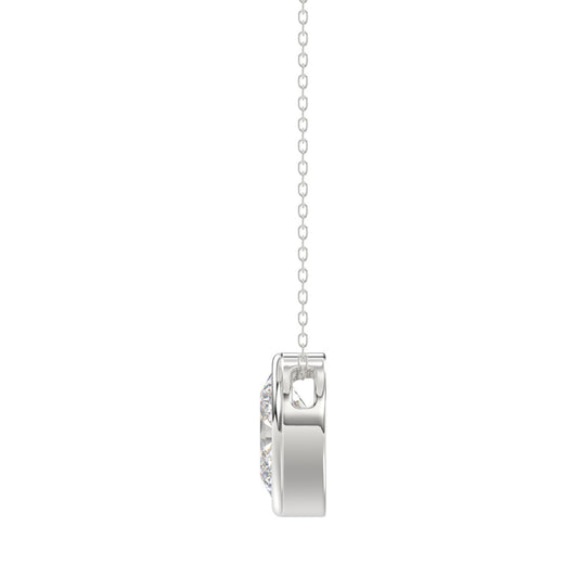 LADIES SOLITAIRE PENDANT 2CT OVAL DIAMOND 14K WHITE GOLD