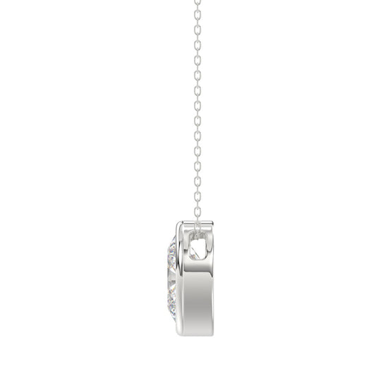 LADIES SOLITAIRE PENDANT 3CT OVAL DIAMOND 14K WHITE GOLD