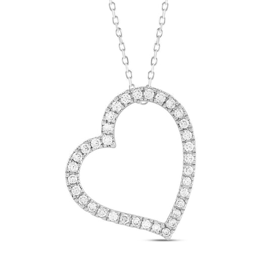 14K WHITE GOLD 1/3CT ROUND DIAMOND LADIES PENDANT WITH CHAIN