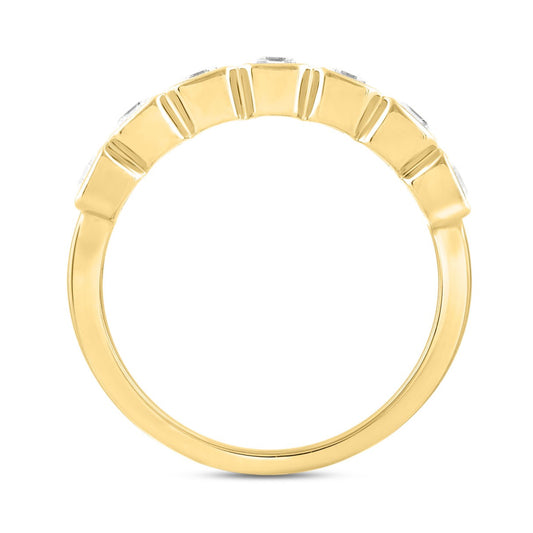 LADIES BAND 1 1/4CT EMERALD DIAMOND 14K YELLOW GOLD