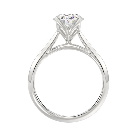 LADIES SOLITAIRE RING 2 1/2CT OVAL DIAMOND 14K WHITE GOLD