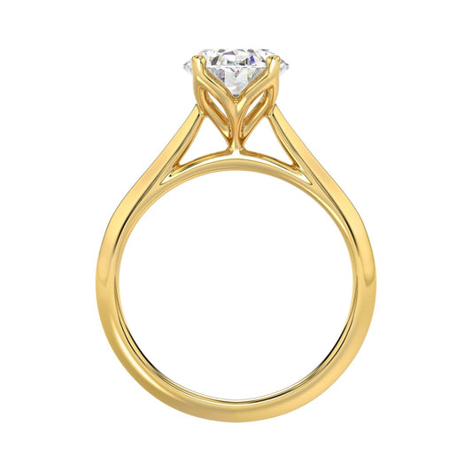 LADIES SOLITAIRE RING 2 1/2CT OVAL DIAMOND 14K YELLOW GOLD