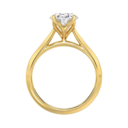 LADIES SOLITAIRE RING 2 1/2CT OVAL DIAMOND 14K YELLOW GOLD