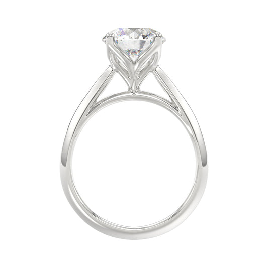 LADIES SOLITAIRE RING 2 1/2CT ROUND DIAMOND 14K WHITE GOLD