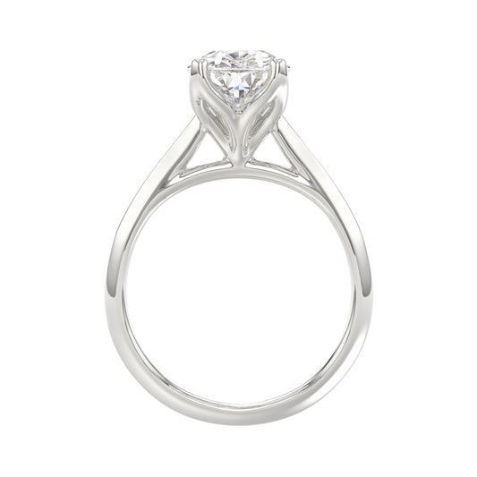 LADIES SOLITAIRE RING 4CT PEAR DIAMOND 14K WHITE GOLD