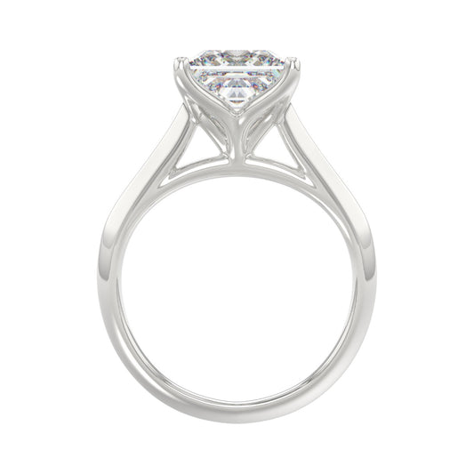 LADIES SOLITAIRE RING 4CT PRINCESS DIAMOND 14K WHITE GOLD