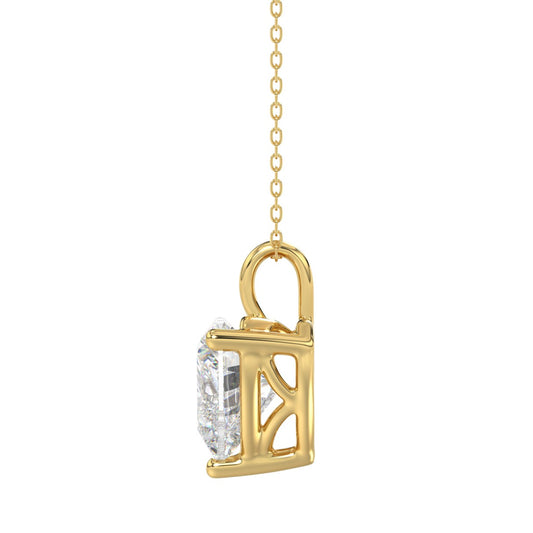 LADIES SOLITAIRE PENDANT 4.00CT HEART DIAMOND 14K YELLOW GOLD