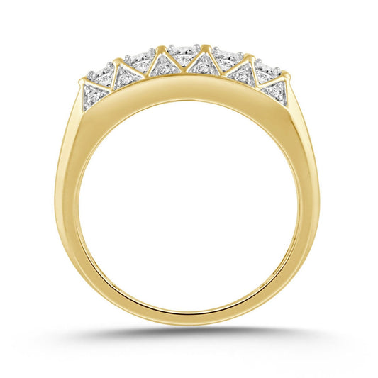 MEN'S RING ROUND DIAMOND 10K YELLOW GOLD