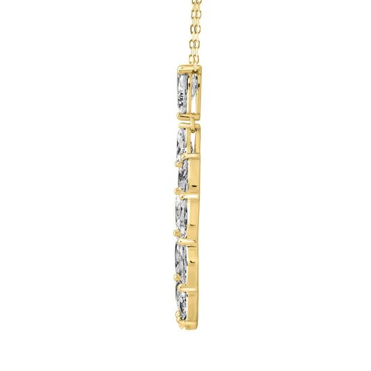 LADIES PENDANT WITH CHAIN 2 1/2CT MARQUISE/PEAR DIAMOND 14K YELLOW GOLD