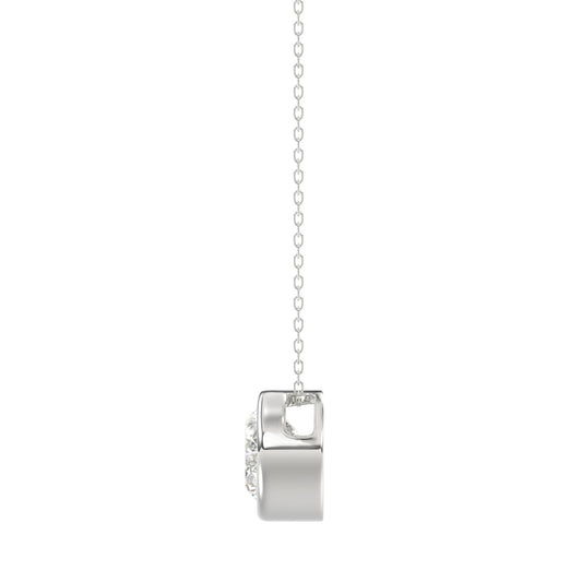 LADIES SOLITAIRE PENDANT 1CT OVAL DIAMOND 14K WHITE GOLD