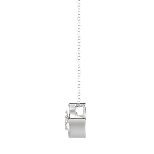 LADIES SOLITAIRE PENDANT 1CT OVAL DIAMOND 14K WHITE GOLD