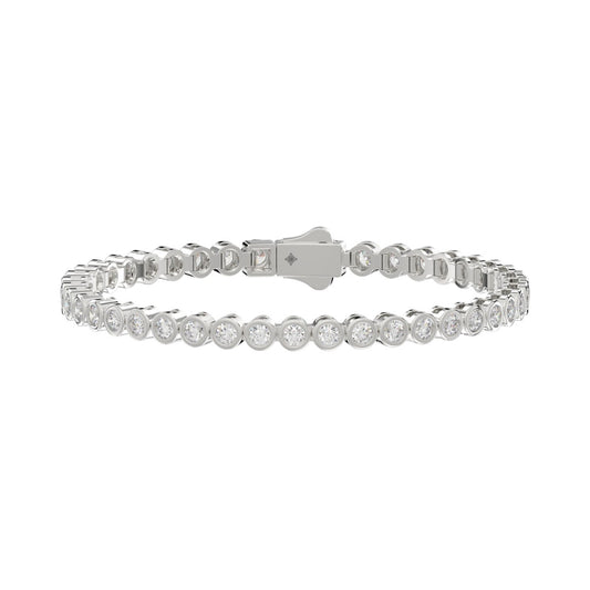 LADIES BRACELET 5.00CT ROUND DIAMOND 14K WHITE GOLD
