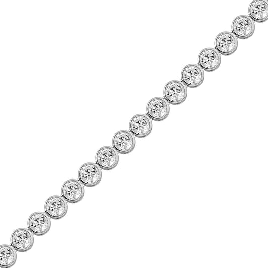 LADIES BRACELET 5.00CT ROUND DIAMOND 14K WHITE GOLD