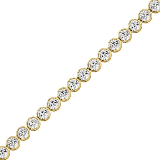 LADIES BRACELET 5.00CT ROUND DIAMOND 14K YELLOW GOLD