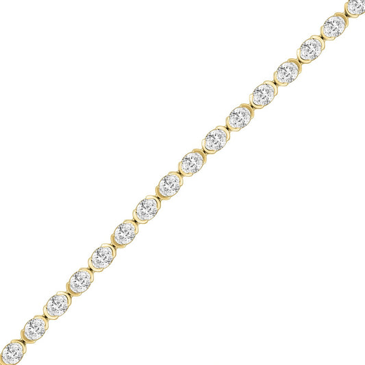 LADIES BRACELET 5.00CT OVAL DIAMOND 14K YELLOW GOLD