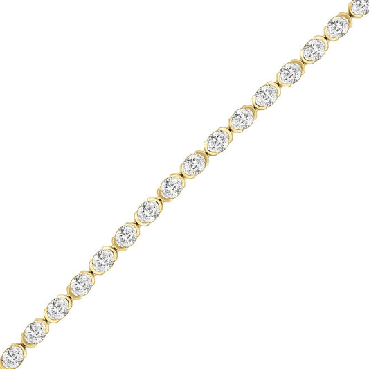 LADIES BRACELET 5.00CT OVAL DIAMOND 14K YELLOW GOLD