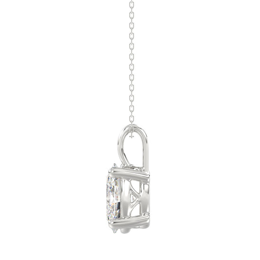 LADIES SOLITAIRE PENDANT 3CT OVAL DIAMOND 14K WHITE GOLD